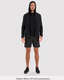 Approach Merino Gridlock Hood - Black