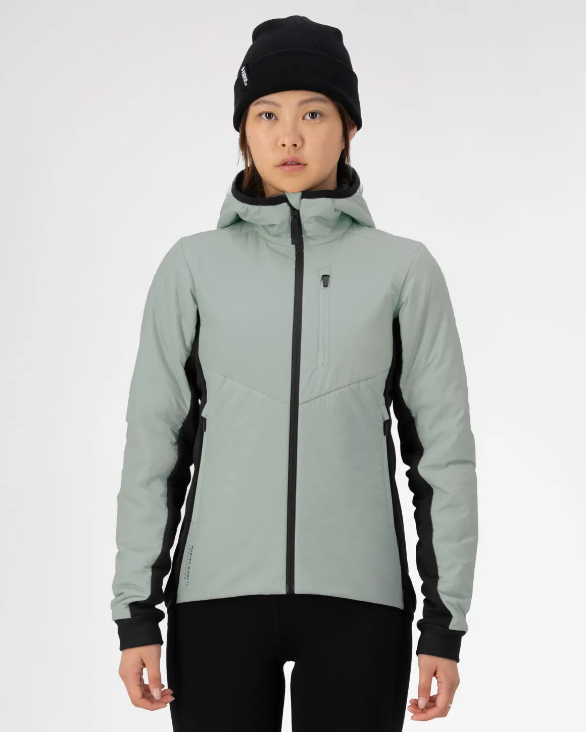 Arete Merino Insulated Hooded Jacket - Eucalyptus
