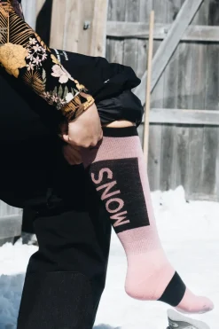 Atlas Merino Snow Sock - Dusty Pink