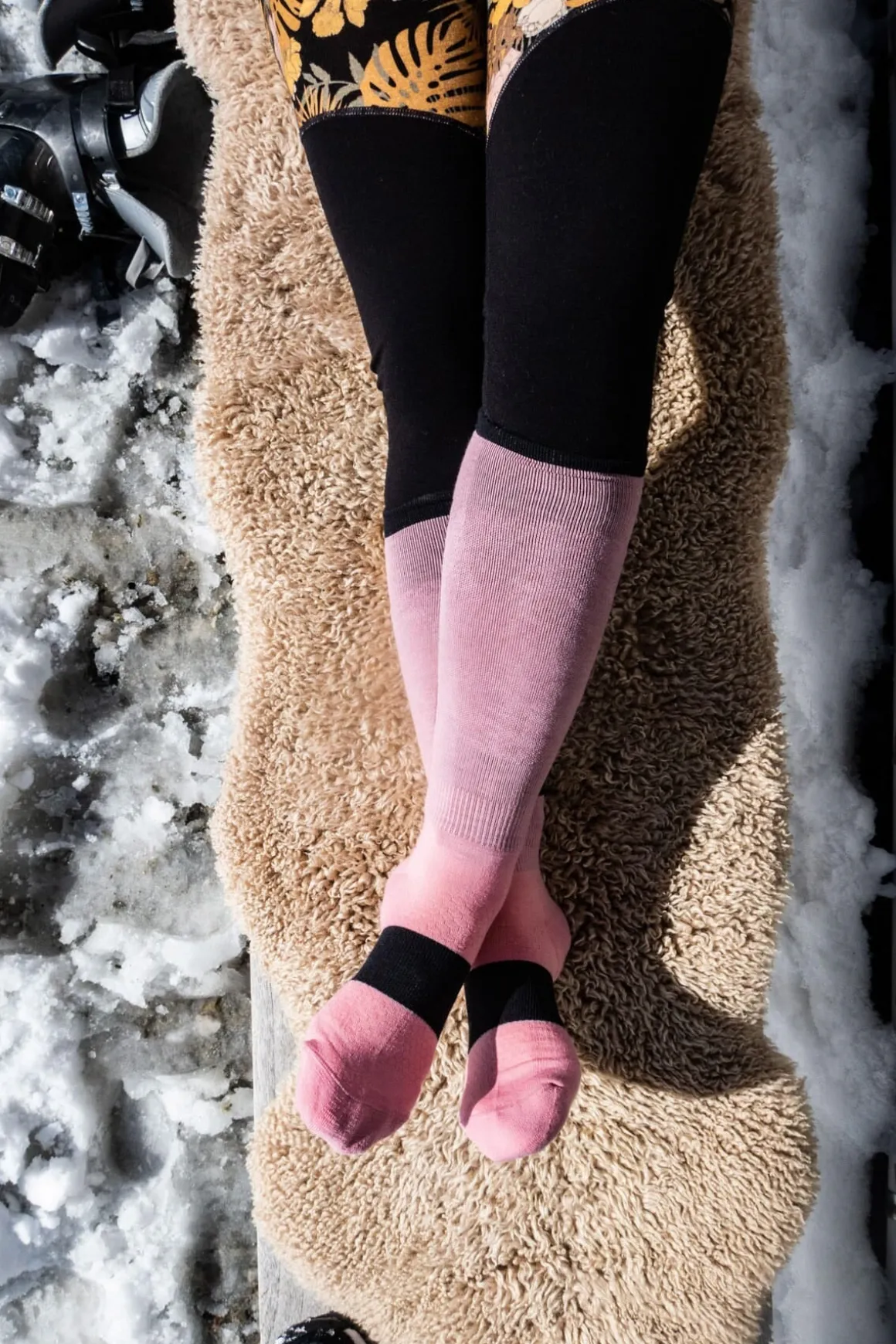 Atlas Merino Snow Sock - Dusty Pink
