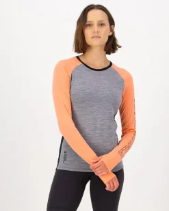 Bella Merino Long Sleeve - Grey Heather / Punch