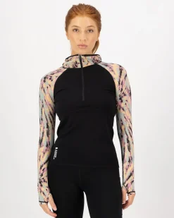Bella Merino Long Sleeve Hood - Rad Things / Black