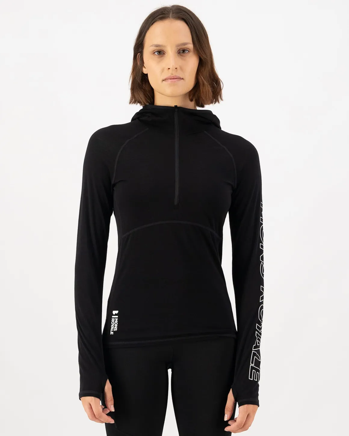 Bella Merino Long Sleeve Hood - Black