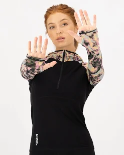 Bella Merino Long Sleeve Hood - Rad Things / Black