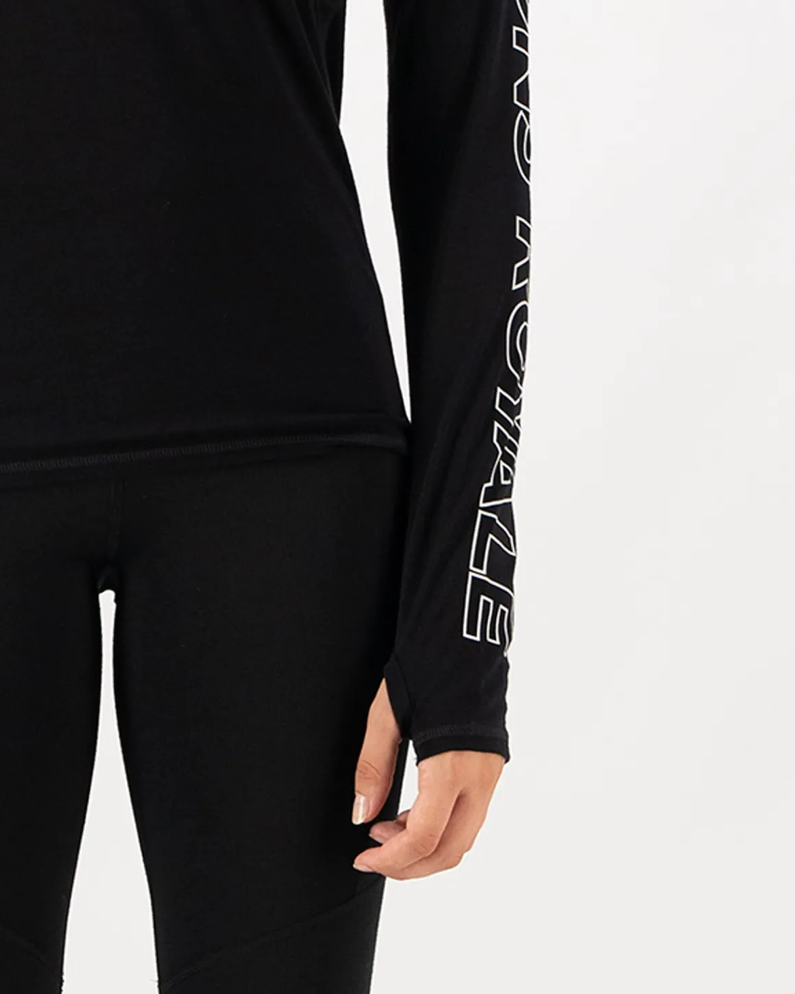 Bella Merino Long Sleeve Hood - Black