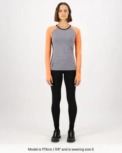 Bella Merino Long Sleeve - Grey Heather / Punch