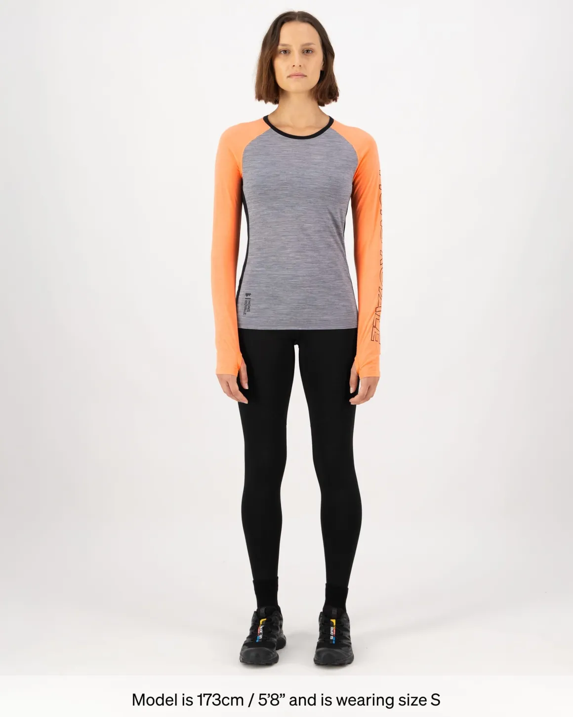 Bella Merino Long Sleeve - Grey Heather / Punch