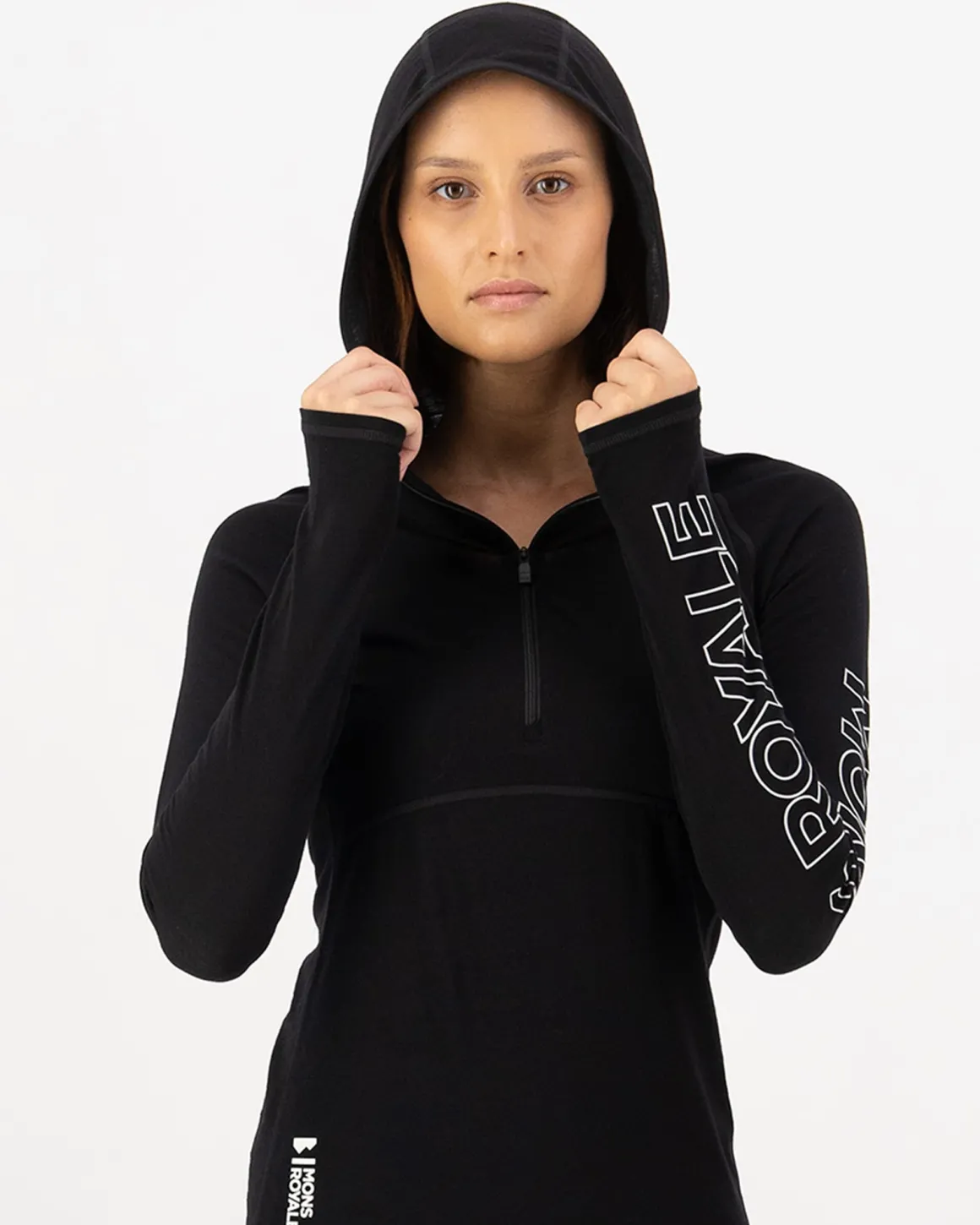 Bella Merino Long Sleeve Hood - Black