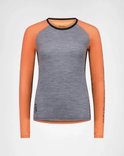 Bella Merino Long Sleeve - Grey Heather / Punch