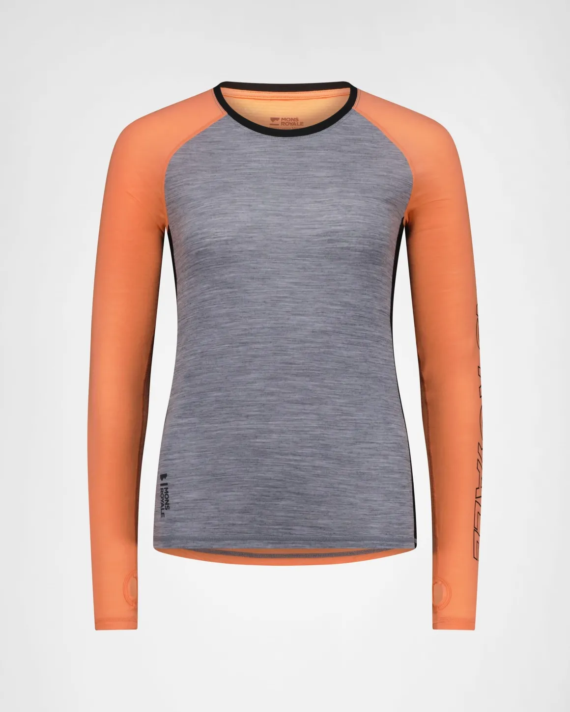 Bella Merino Long Sleeve - Grey Heather / Punch