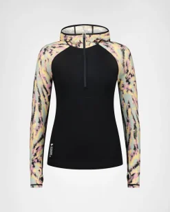 Bella Merino Long Sleeve Hood - Rad Things / Black