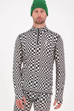 Cascade Merino Base Layer 1/4 Zip Long Sleeve - Checkers