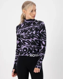 Cascade Merino Base Layer Mock Neck Long Sleeve - Signal Lost Lupin