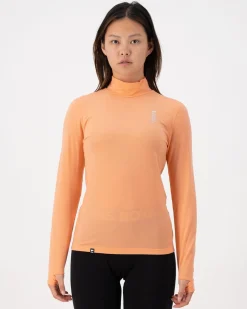 Cascade Merino Base Layer Mock Neck Long Sleeve - Punch