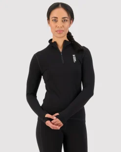 Cascade Merino Base Layer 1/4 Zip Long Sleeve - Black