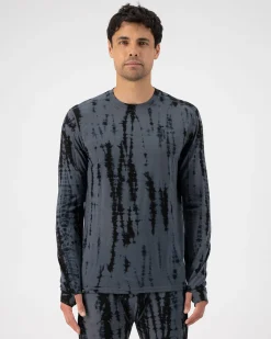 Cascade Merino Base Layer Long Sleeve - Grey Tie Dye