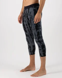 Cascade Merino Base Layer 3/4 Legging - Grey Tie Dye