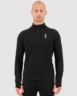 Cascade Merino Base Layer 1/4 Zip Long Sleeve - Black