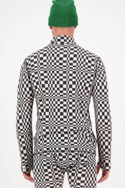 Cascade Merino Base Layer 1/4 Zip Long Sleeve - Checkers