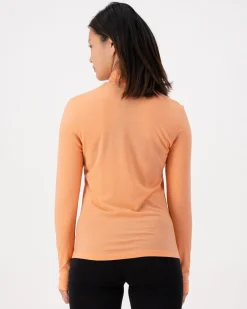 Cascade Merino Base Layer Mock Neck Long Sleeve - Punch