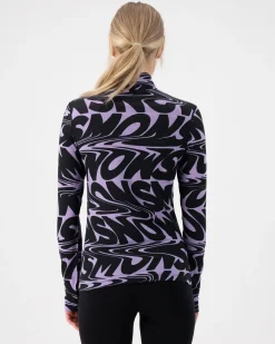 Cascade Merino Base Layer 1/4 Zip Long Sleeve - Signal Lost Lupin