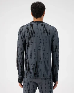 Cascade Merino Base Layer Long Sleeve - Grey Tie Dye