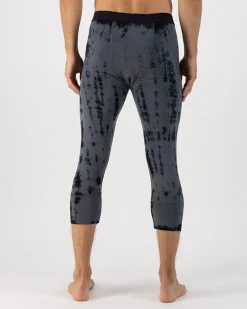 Cascade Merino Base Layer 3/4 Legging - Grey Tie Dye