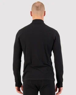 Cascade Merino Base Layer 1/4 Zip Long Sleeve - Black