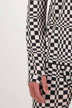Cascade Merino Base Layer 1/4 Zip Long Sleeve - Checkers