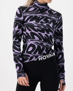 Cascade Merino Base Layer Mock Neck Long Sleeve - Signal Lost Lupin