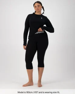 Cascade Merino Base Layer 3/4 Legging - Black