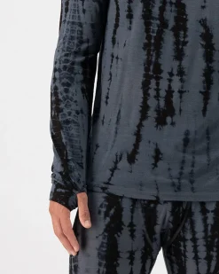 Cascade Merino Base Layer Long Sleeve - Grey Tie Dye