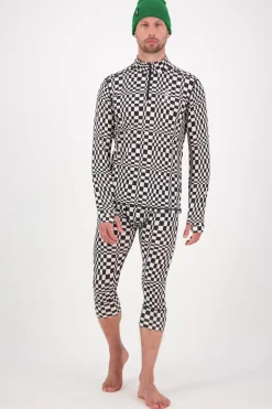 Cascade Merino Base Layer 1/4 Zip Long Sleeve - Checkers