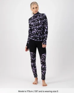 Cascade Merino Base Layer Mock Neck Long Sleeve - Signal Lost Lupin