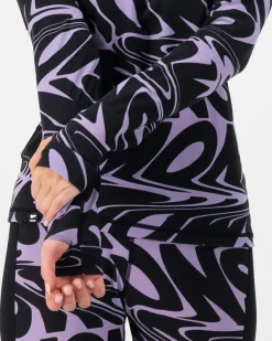 Cascade Merino Base Layer 1/4 Zip Long Sleeve - Signal Lost Lupin