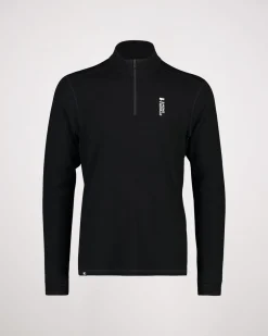 Cascade Merino Base Layer 1/4 Zip Long Sleeve - Black