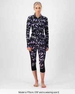 Cascade Merino Base Layer 1/4 Zip Long Sleeve - Signal Lost Lupin