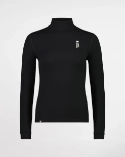 Cascade Merino Base Layer Mock Neck Long Sleeve - Black