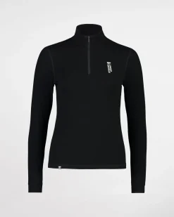 Cascade Merino Base Layer 1/4 Zip Long Sleeve - Black