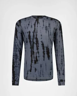 Cascade Merino Base Layer Long Sleeve - Grey Tie Dye