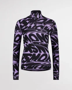 Cascade Merino Base Layer 1/4 Zip Long Sleeve - Signal Lost Lupin