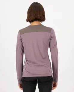 Diversion Merino Bike Jersey Long Sleeve - Mauve / Iron