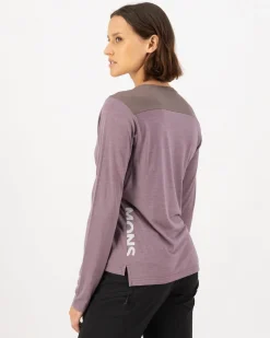 Diversion Merino Bike Jersey Long Sleeve - Mauve / Iron