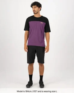 Diversion Merino Bike Jersey Short Sleeve - Boysenberry / Black