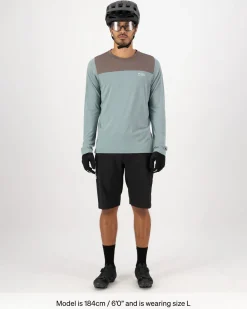 Diversion Merino Bike Jersey Long Sleeve - Desert Sage / Iron