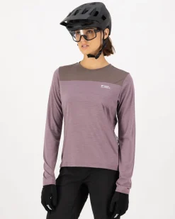 Diversion Merino Bike Jersey Long Sleeve - Mauve / Iron