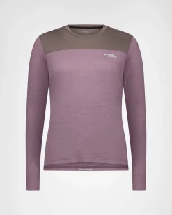Diversion Merino Bike Jersey Long Sleeve - Mauve / Iron