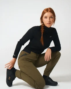Diversion Merino Mock Neck Long Sleeve - Black