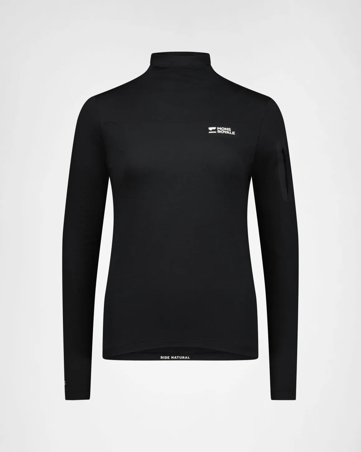 Diversion Merino Mock Neck Long Sleeve - Black