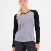 Icon Merino Raglan Long Sleeve - Grey Heather / Black